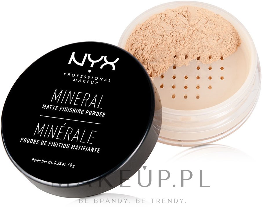 Mineralny puder utrwalający do twarzy - NYX Professional Makeup Mineral Matte Finishing Powder — Zdjęcie 01 - Light / Medium