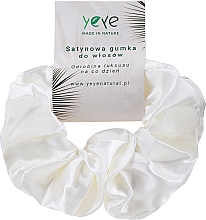 Kup Satynowa gumka do włosów Scrunchie, biała - Yeye