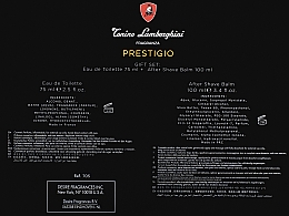 Tonino Lamborghini Prestigio - Zestaw (edt/75ml + ash/balm/100ml) — Zdjęcie N4