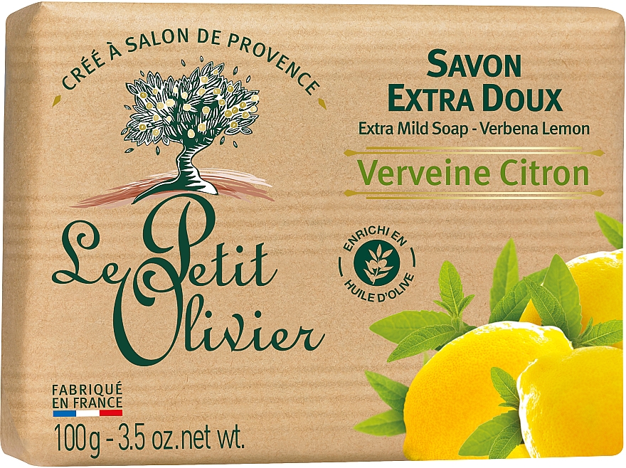Delikatne mydło kosmetyczne Werbena i cytryna - Le Petit Olivier extra mild soap Verbena and Lemon — Zdjęcie N2