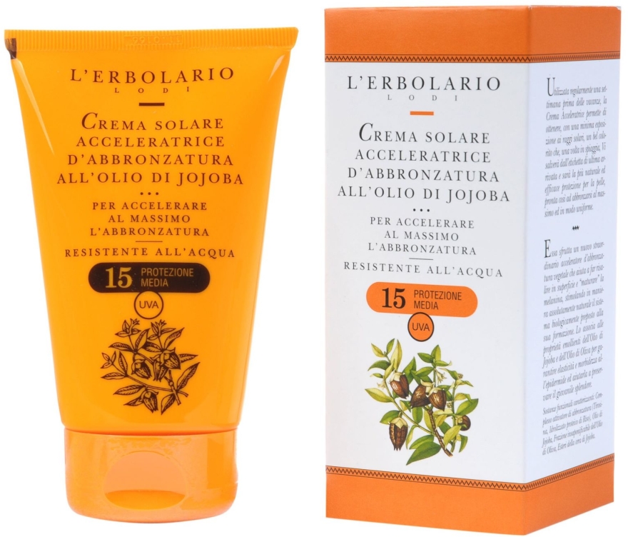 Krem przyspieszający opalanie Olej jojoba (SPF 15) - L'Erbolario Crema Solare Acceleratrice D'Abbronzatura All'Olio Di Jojoba — Zdjęcie N3