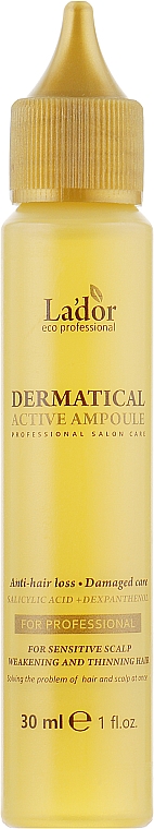Ampułki wypełniające z kwasem salicylowym i dekspantenolem przeciw wypadaniu włosów - La'dor Dermatical Active Ampoule — Zdjęcie N1