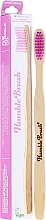 Kup Szczoteczka bambusowa do zębów o średniej twardości, różowa - The Humble Co.