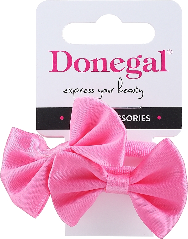 Gumki do włosów FA-5694, 2 sztuki, różowe - Donegal — Zdjęcie N1