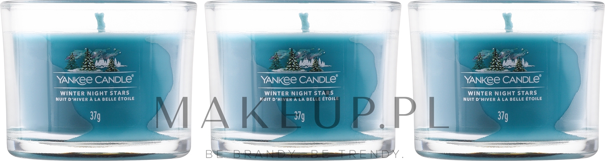 Mini świeczka zapachowa w szkle - Yankee Candle Winter Night Stars Filled Votive — Zdjęcie 3 x 37 g