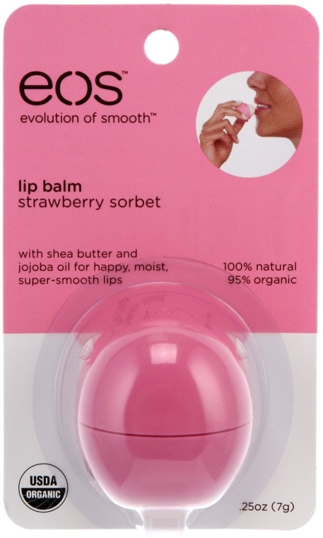 Balsam do ust Sorbet truskawkowy - EOS Smooth Sphere Lip Balm Strawberry Sorbet — Zdjęcie N2