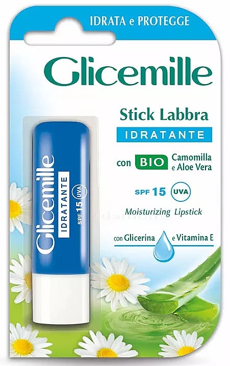 Nawilżający balsam do ust Rumianek i aloes - Mirato Glicemille Moisturizing Lipstick SPF15 — Zdjęcie N1