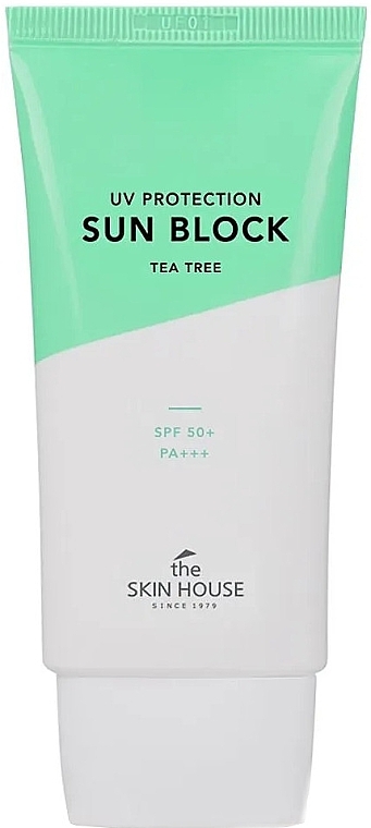 Krem przeciwsłoneczny z ekstraktem z drzewa herbacianego - The Skin House UV Protection Sun Block Tea Tree SPF50+ — Zdjęcie N1