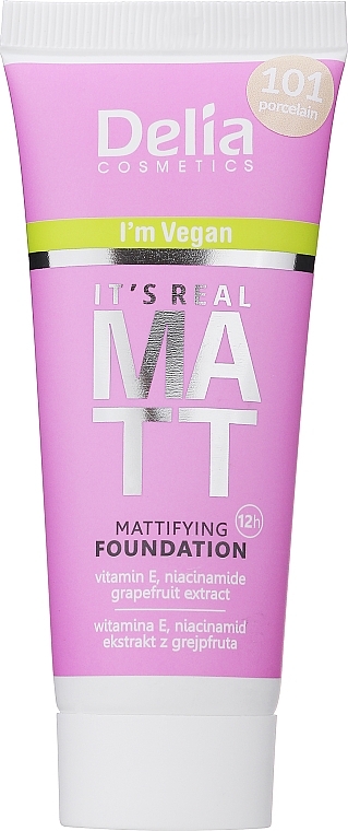 Matujący podkład do twarzy - Delia It's Real Matt Mattifying Foundation