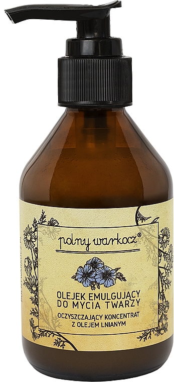 Olejek emulgujący do mycia twarzy z olejem lnianym - Polny Warkocz