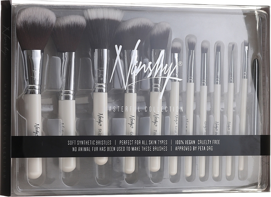 PRZECENA! Zestaw pędzli do makijażu - Nanshy Masterful Collection Pearlescent White Brush Set * — Zdjęcie N1