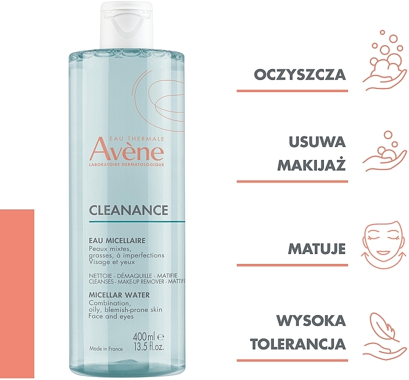 Płyn micelarny do demakijażu twarzy - Avène Cleanance Micellar Water — Zdjęcie N4