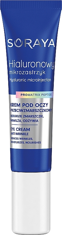 Krem przeciwzmarszczkowy pod oczy - Soraya Hyaluronic Microinjection Pro Matrix Peptide Anti-Wrinkle Eye Cream  — Zdjęcie N1