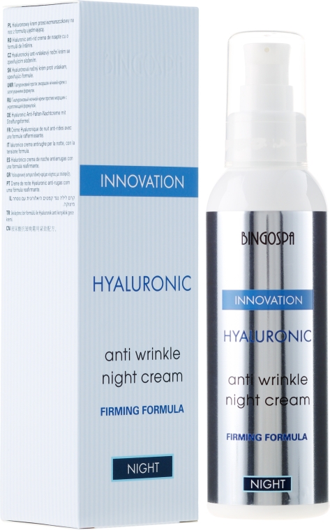 Hialuronowy krem przeciwzmarszczkowy do twarzy na noc - BingoSpa Hyaluronic Anti Wrinkle Night Cream