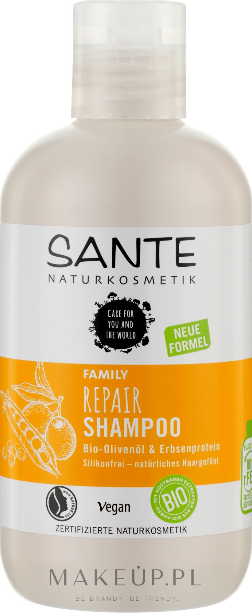Szampon do włosów z oliwą z oliwek i proteinami grochu - Sante Olive Oil & Pea Protein Repair Shampoo — Zdjęcie 250 ml