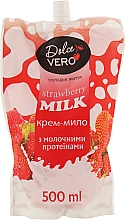 Kremowe mydło w plynie z proteinami mleka - Dolce Vero Strawberry Milk (uzupełnienie) — Zdjęcie N1