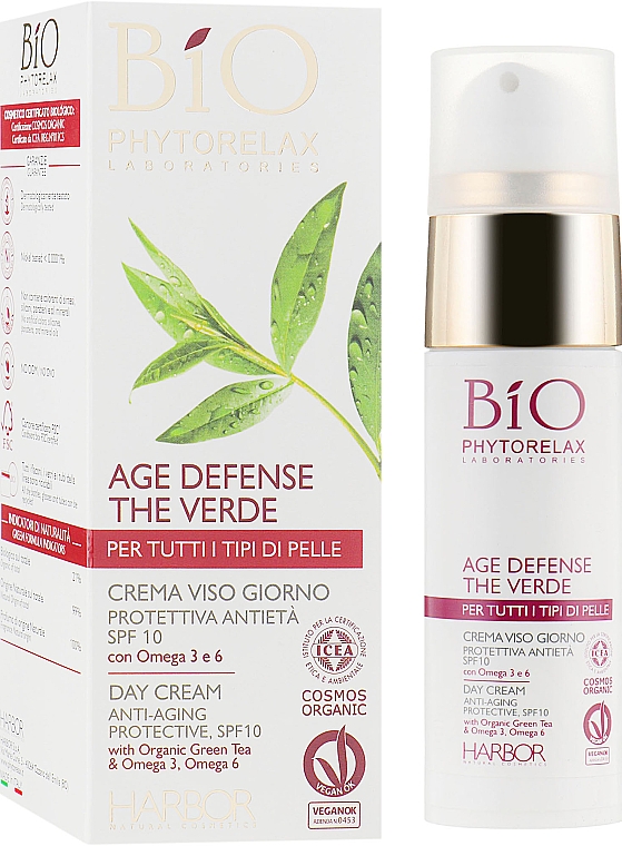 Przeciwstarzeniowy krem do twarzy na dzień - Phytorelax Laboratories Bio Age Defence The Verde Day Cream SPF10