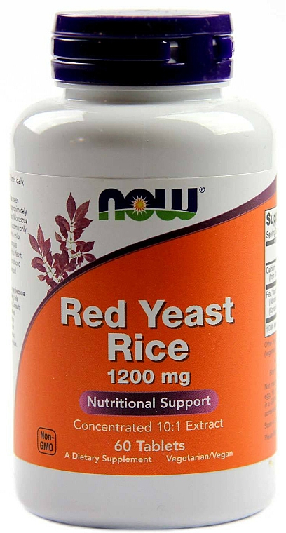 Skoncentrowany ekstrakt z czerwonego ryżu drożdżowego - Now Foods Red Yeast Ric, 1200mg Concentrated 10:1 Extract — Zdjęcie N1