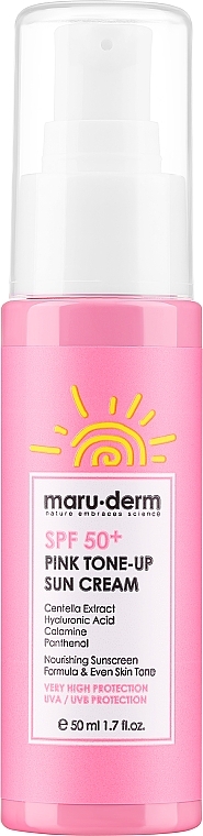 Tonizujący krem przeciwsłoneczny do twarzy - Maruderm Cosmetics Pink Tone-up Sun Cream SPF 50 — Zdjęcie N1