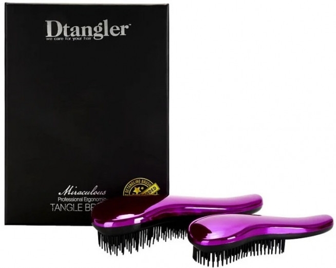 Zestaw szczotek do włosów - KayPro Dtangler Miraculous Purple (brush x 2) — Zdjęcie N1