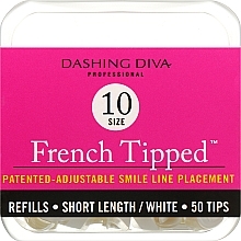 Kup Krótkie tipsy French - Dashing Diva French Tipped Short White 50 Tips (Size10)