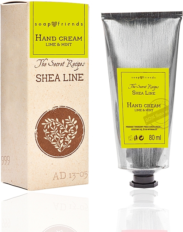 Krem do rąk z masłem shea Limonka i mięta - Soap&Friends Shea Line Hand Cream Lime & Mint — Zdjęcie N1