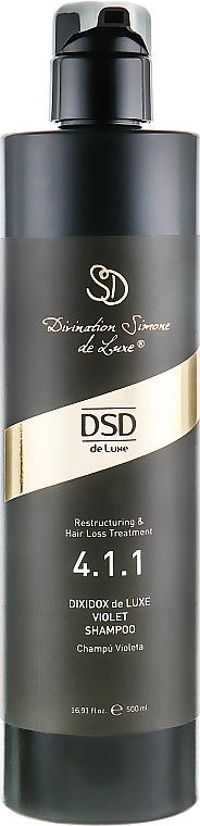 Fioletowy szampon do włosów blond i siwych 4.1.1 - Simone DSD De Luxe Dixidox de Luxe Violet Shampoo — Zdjęcie N1