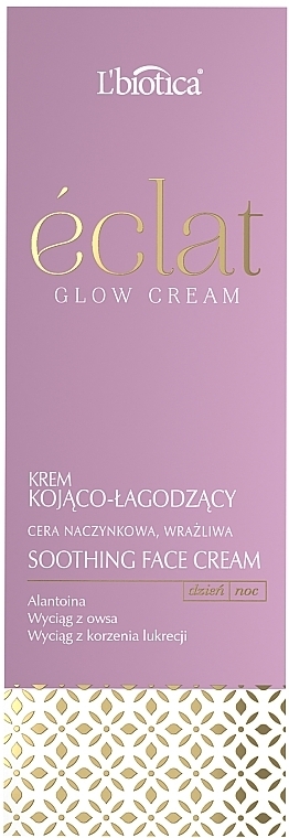 Kojąco-łagodzący krem do twarzy - L'biotica Eclat Glow Cream
