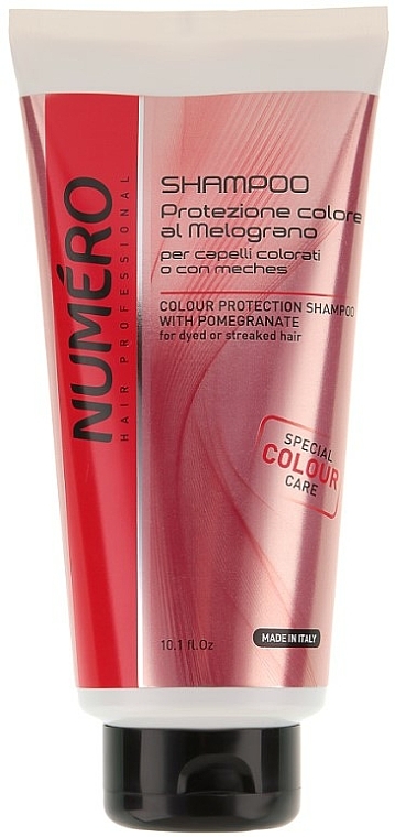 Szampon chroniący kolor włosów farbowanych z ekstraktem z granatu - Brelil Professional Numero Colour Protection Shampoo
