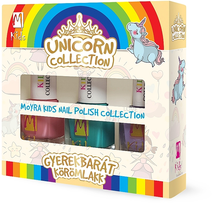 Zestaw lakierów do paznokci - Moyra Kids Effect Nail Polish Unicorn Collection (3x7ml) — Zdjęcie N1