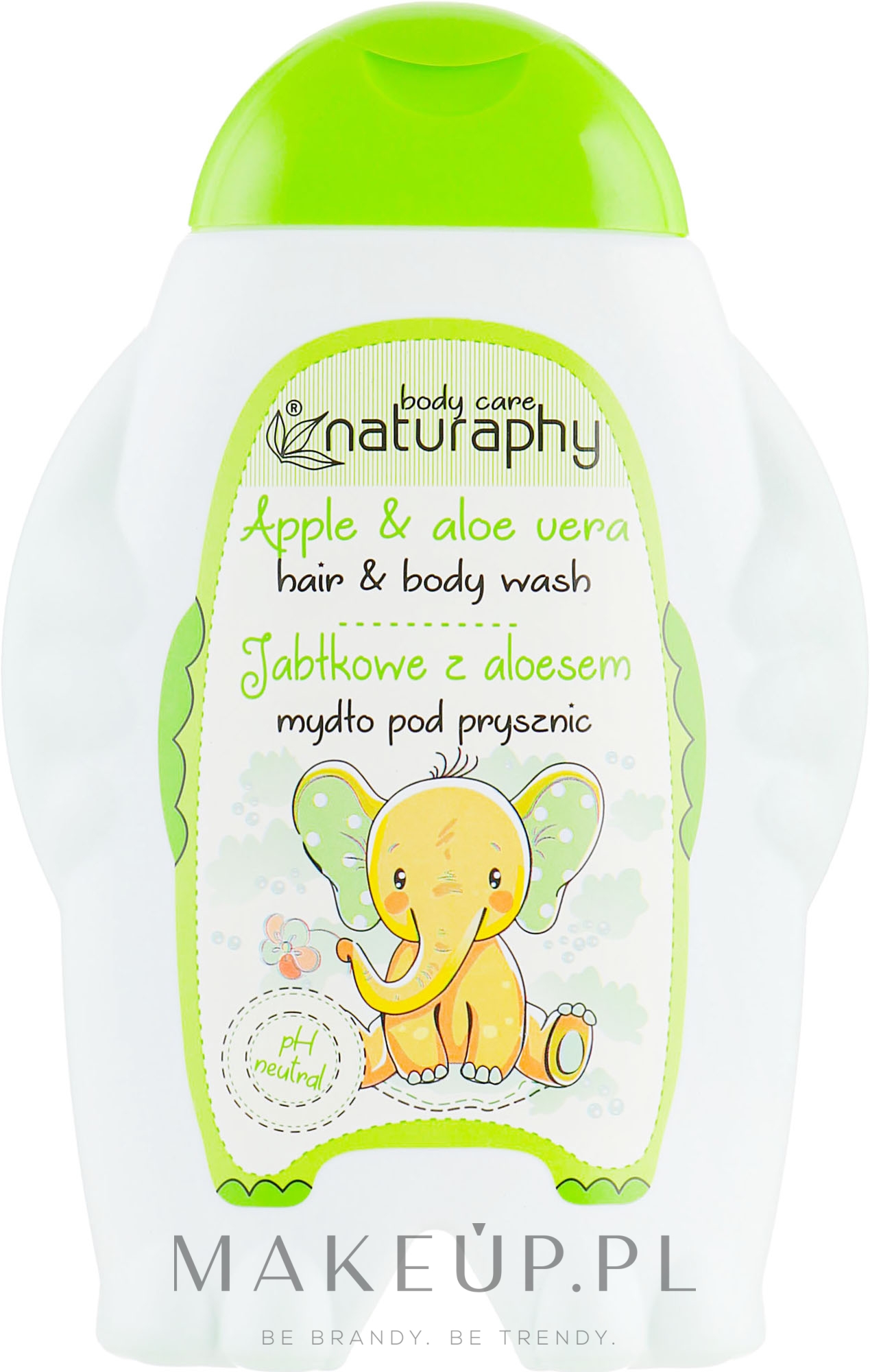 Jabłkowe mydło pod prysznic dla dzieci do włosów i ciała z aloesem - Naturaphy — Zdjęcie 300 ml