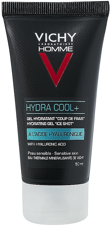 PRZECENA!  Nawilżający żel chłodzący z kwasem hialuronowym dla mężczyzn do twarzy i skóry wokół oczu - Vichy Homme Hydra Cool+ Hydrating Gel Face + Eyes * — Zdjęcie N1
