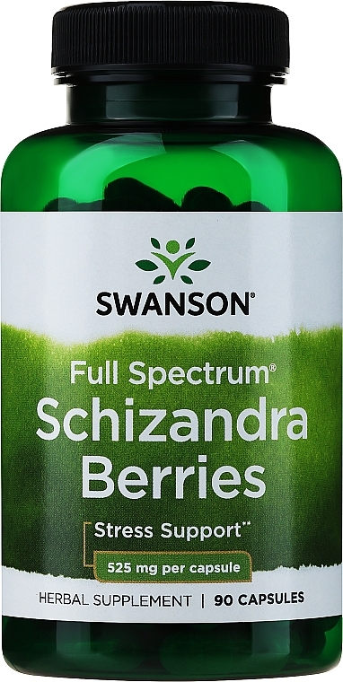 Suplement diety Jagody Schisandra, 525 mg - Swanson Full Spectrum Schizandra Berries — Zdjęcie N1