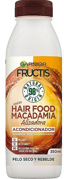 Odżywka nawilżająca do włosów suchych, trudno poddających się stylizacji - Garnier Fructis Hair Food Macadamia Smoothing Conditioner — Zdjęcie N1