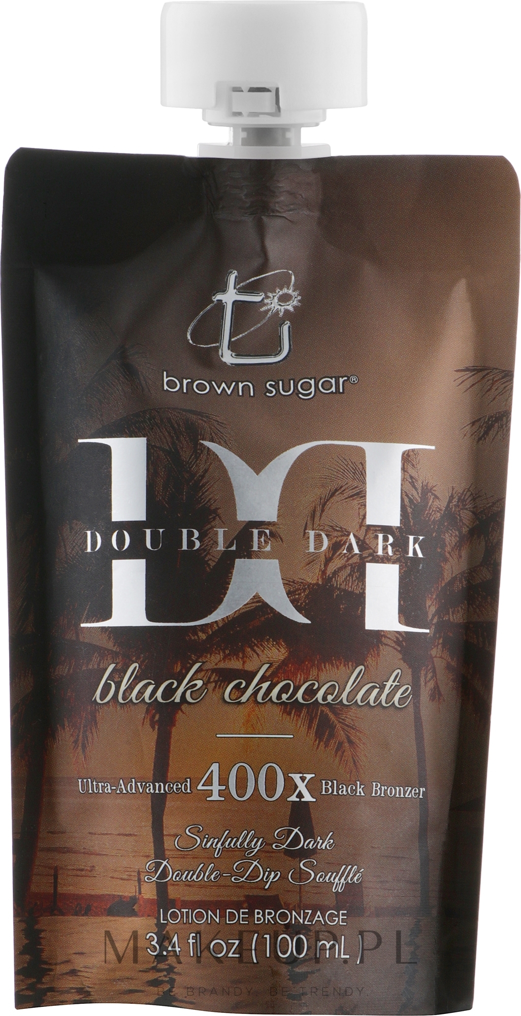 Lotion do opalania w solarium z ultra ciemnymi bronzerami - Brown Sugar Double Black Chocolate 400X — Zdjęcie 100 ml