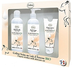 Zestaw - Galeo Organic Donkey Milk Scincare Set (sh/gel 250 ml + b/milk 250 ml + h/cr 75 ml) — Zdjęcie N2