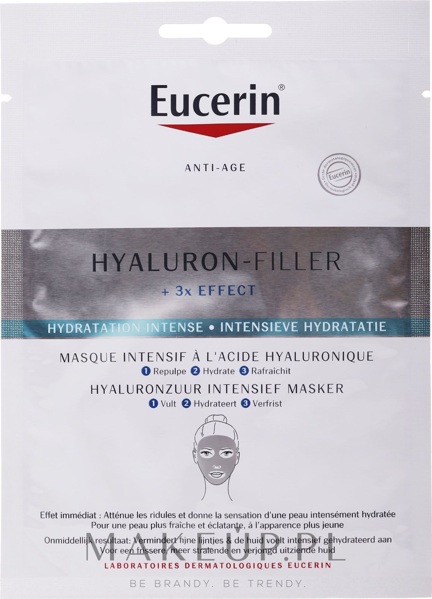 Intensywna maska na tkaninie do twarzy z kwasem hialuronowym - Eucerin Hyaluron-Filler Hyaluron Intensive Mask — Zdjęcie 1 szt.