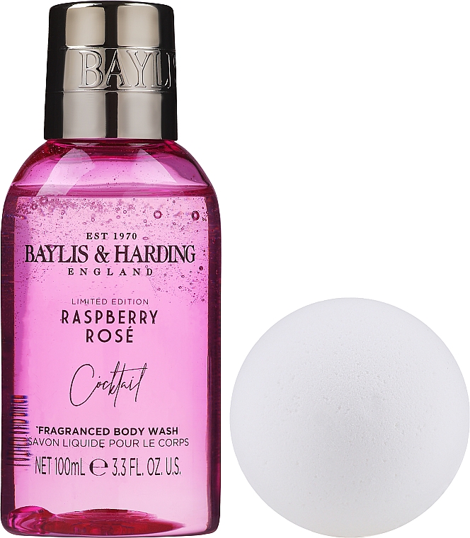 PREZENT! Zestaw - Baylis & Harding Raspberry Rose (sh gel/100ml + bath bombs/1pc) — Zdjęcie N1