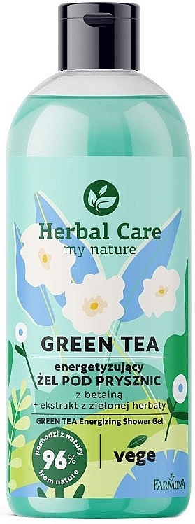 Energetyzujący żel pod prysznic z betainą - Farmona Herbal Care Green Tea Energizing Shower Gel — Zdjęcie N1