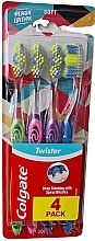 Zestaw miękkich szczoteczek do zębów, 4 szt., wzór 1 - Colgate Twister Design Edition Soft Toothbrush — Zdjęcie N1