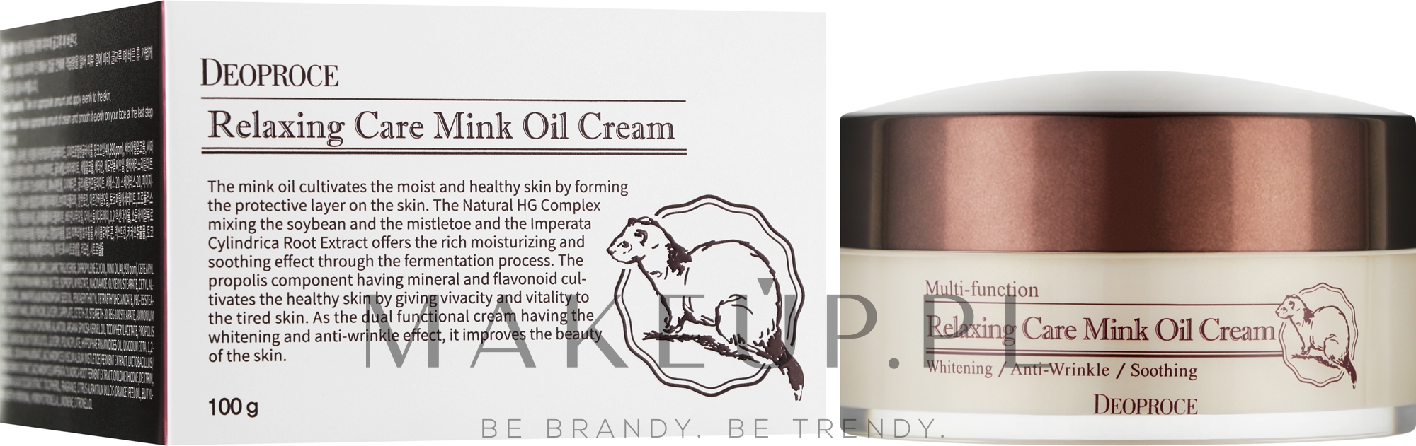 Relaksujący krem do twarzy z olejem z norek - Deoproce Relaxing Care Mink Oil Cream — Zdjęcie 100 ml