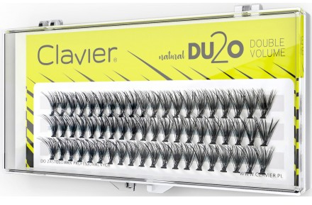 Kępki sztucznych rzęs Podwójna ilość, 14 mm - Clavier DU2O Double Volume — Zdjęcie N1