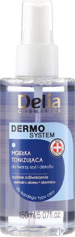Tonizująca mgiełka do twarzy, szyi i dekoltu - Delia Dermo System  — Zdjęcie N1