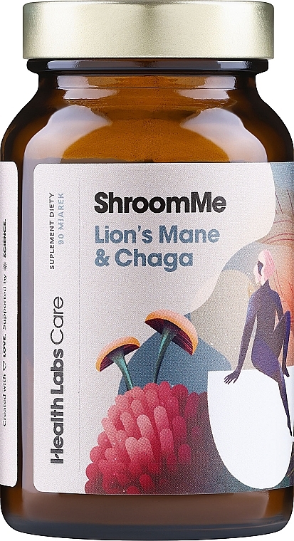 Suplement energii i skupienia, 90 porcji - Health Labs Care ShroomMe Lion's Mane & Chaga — Zdjęcie N1