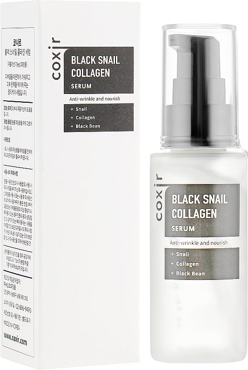 Przeciwstarzeniowe serum do twarzy ze śluzem ślimaka - Coxir Black Snail Collagen Serum
