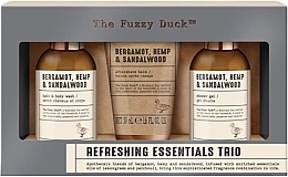 Kup Zestaw - Baylis & Harding The Fuzzy Duck Bergamot, Hemp & Sandalwood Luxury Mini Trio Gift Set (hair/body/wash/100ml + sh/gel/100ml + ash/balm/50ml)