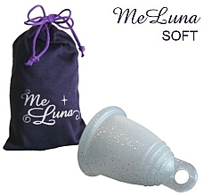 Kup Kubeczek menstruacyjny z pętelką, rozmiar M, błyszczący - MeLuna Soft Menstrual Cup Ring