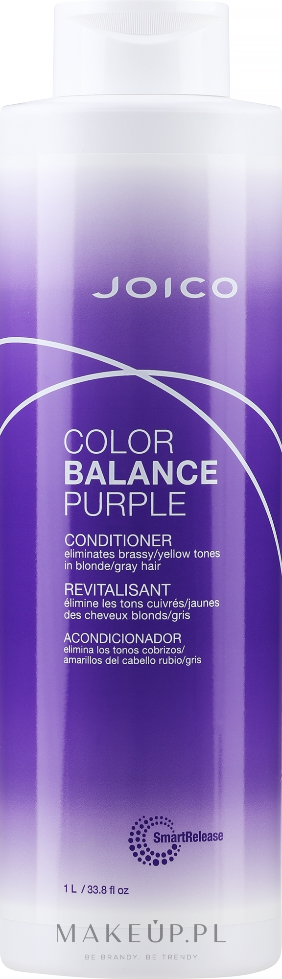 Fioletowa odżywka eliminująca miedziane i żółte tony włosów blond i siwych - Joico Color Balance Purple Conditioner — Zdjęcie 1000 ml