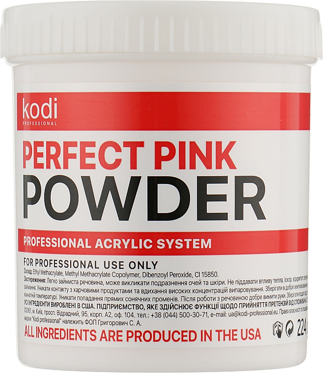 Bazowy akryl różowo-przezroczysty - Kodi Professional Perfect Pink Powder 