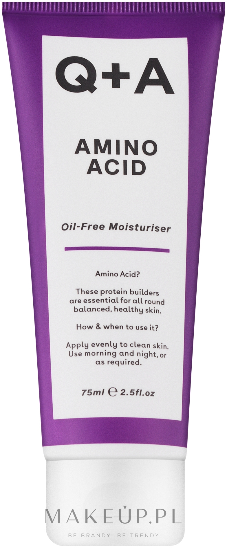 Bezolejowy krem nawilżający do twarzy z aminokwasami - Q+A Amino Acid Oil Free Moistuiriser — Zdjęcie 75 ml